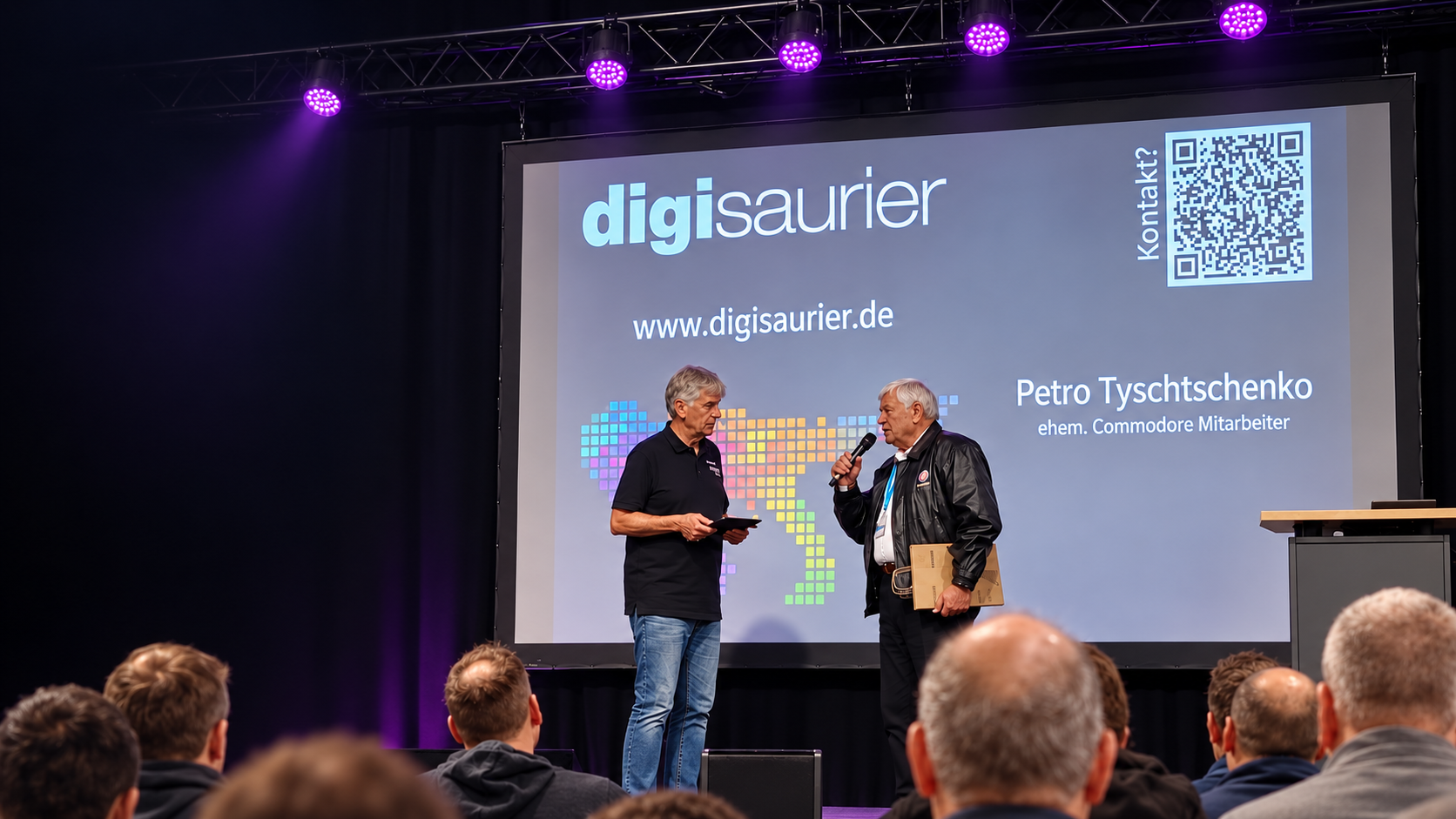 Petro Tyschtschenko auf der Bühne der Amiga40 in Mönchengladbach